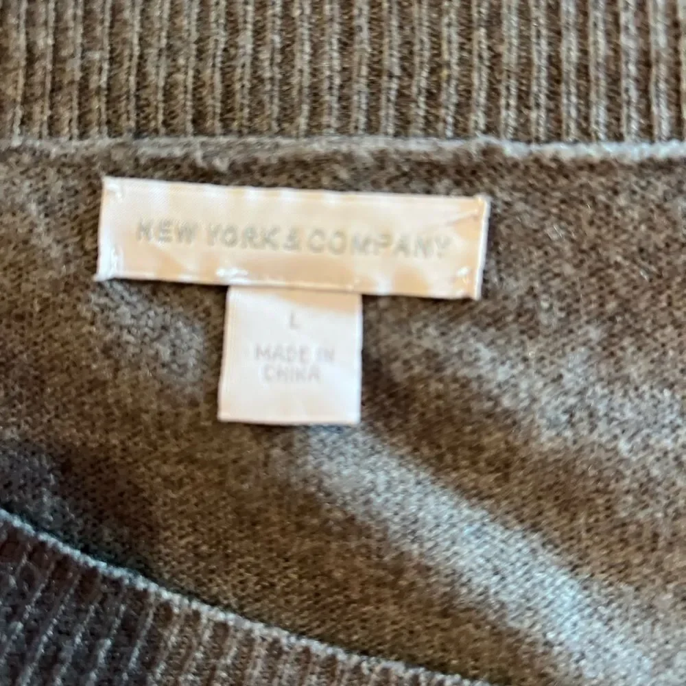 New York & Company Taupe Knit Top